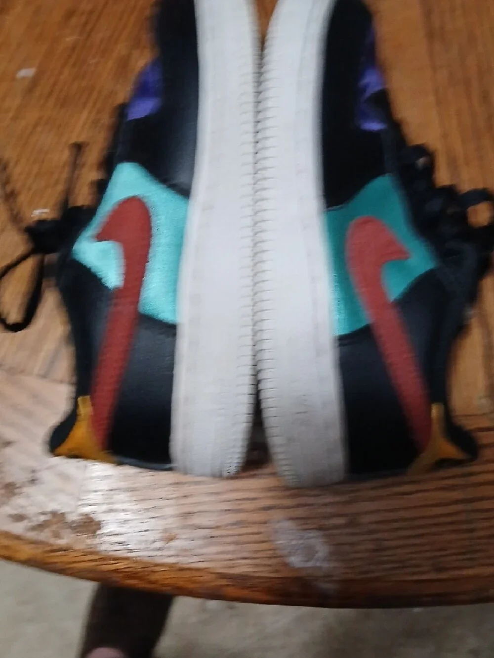 Nike Kids Sneakers in Black with Purple, Teal & Orange Accents‎